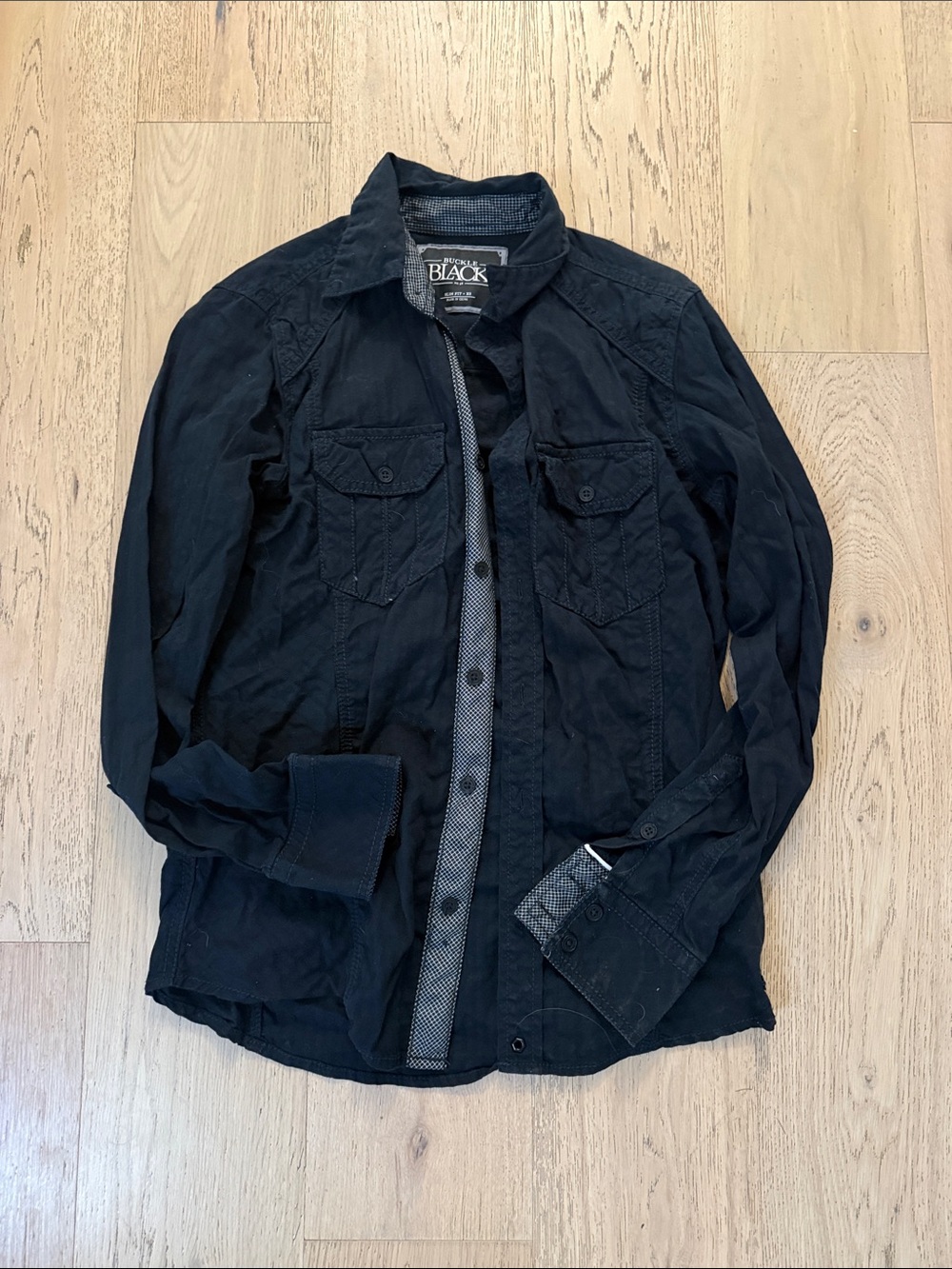 Buckle black button down
